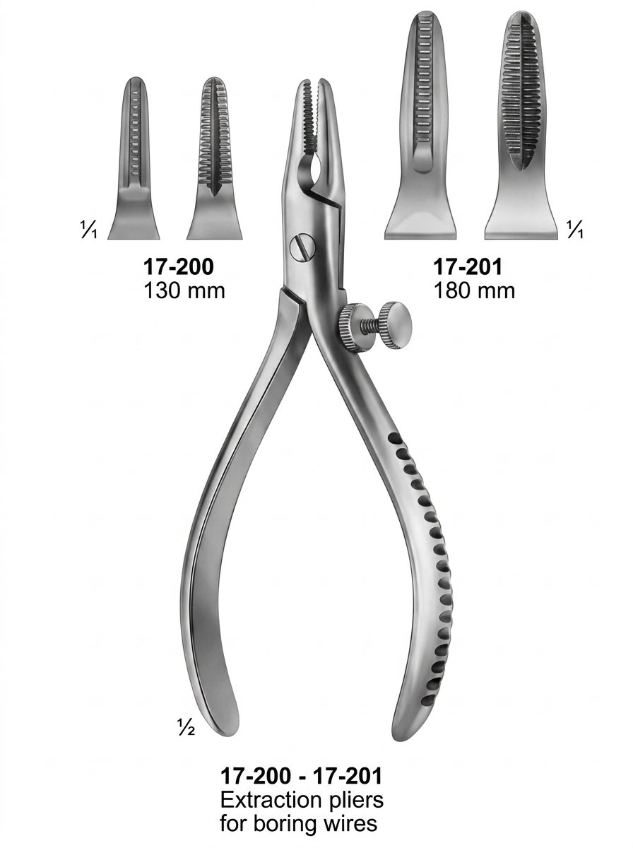 Sirgikal 17-200-17-201 Extraction liers Wire Holding forceps
