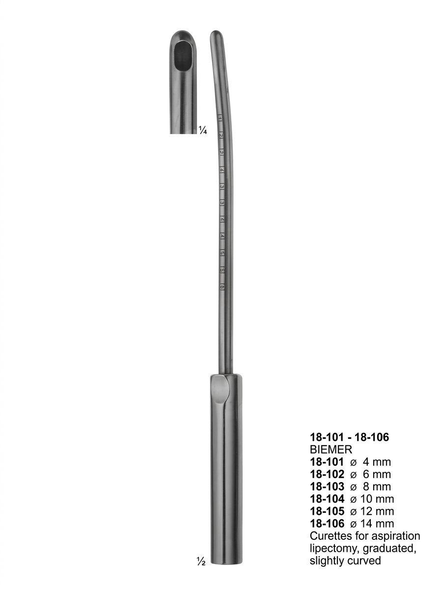 Sirgikal 18-101-18-106 Vacuum Curettes for Aspiration Lipectomy