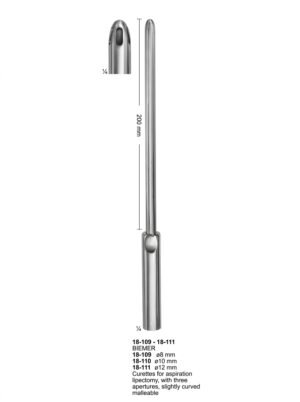 Sirgikal 18-109-18-111 BIEMER Vacuum Curettes for Aspiration Lipectomy