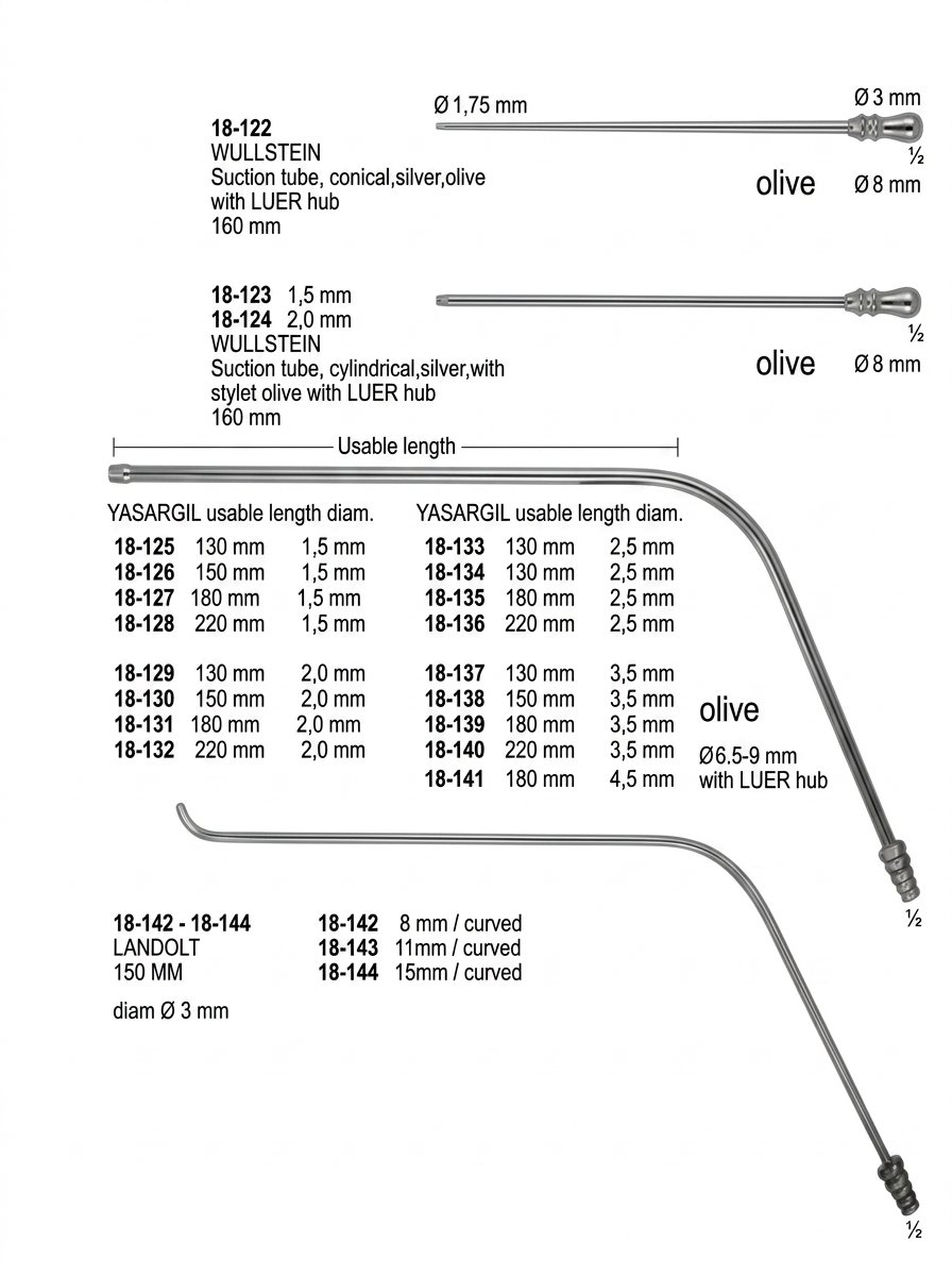 Sirgikal 18-122-to-18 144 Suction Instruments