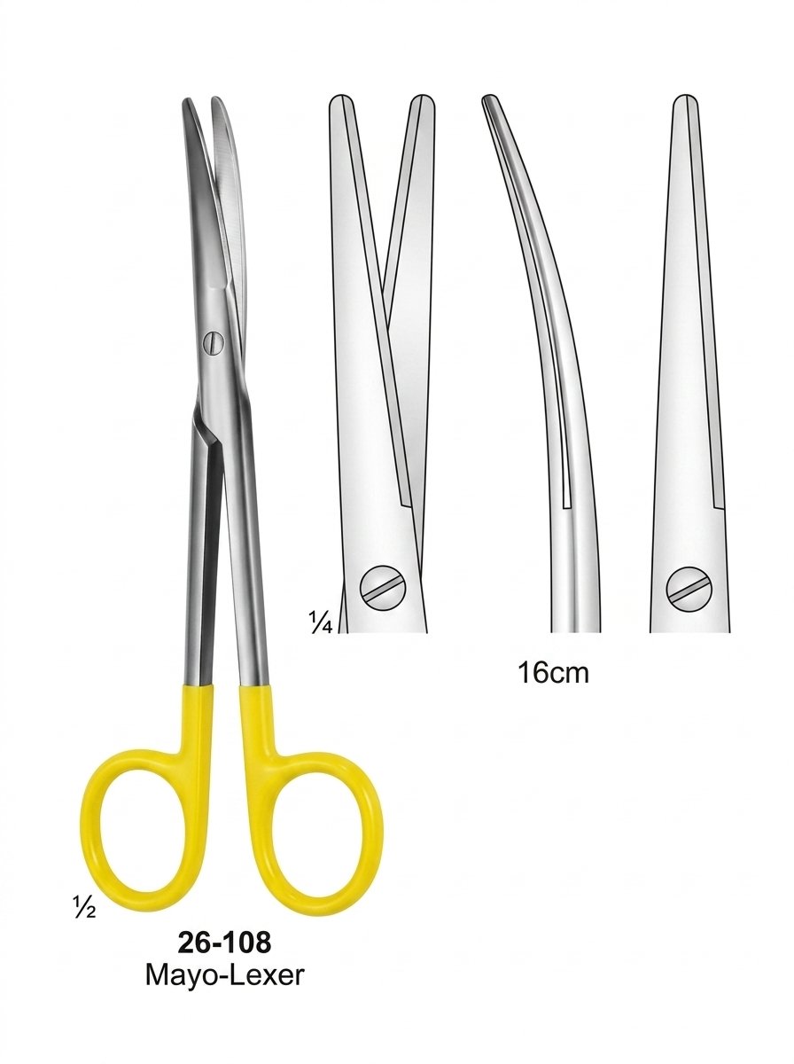 Sirgikal 26-108 Mayo Lexer Scissors with Tungsten Carbide Inserts