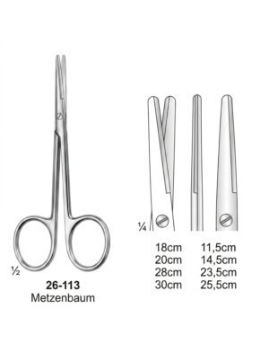 Sirgikal 26-113 Metzenbaum Scissors with Tungsten Carbide Inserts