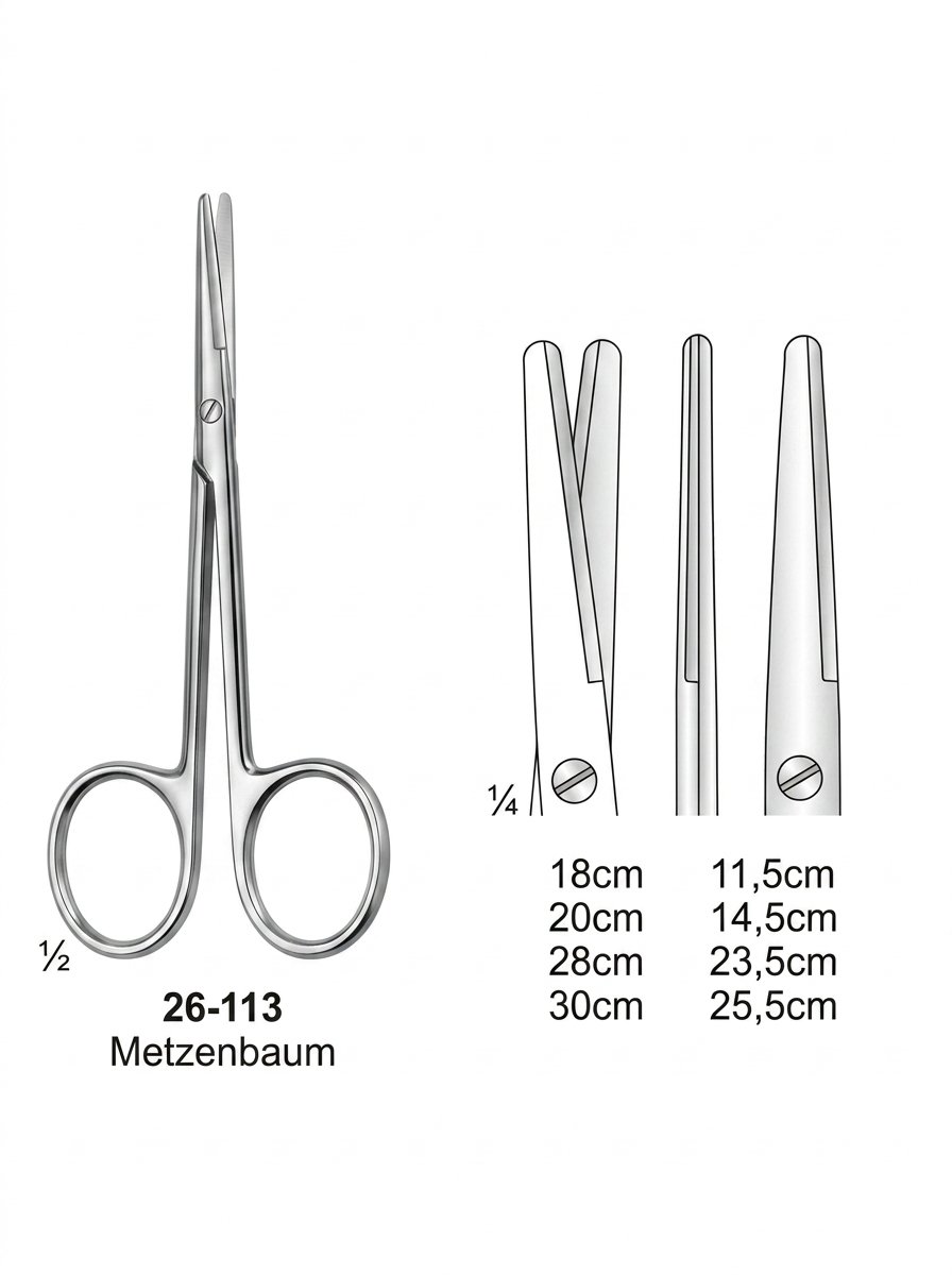 Sirgikal 26-113 Metzenbaum Scissors with Tungsten Carbide Inserts