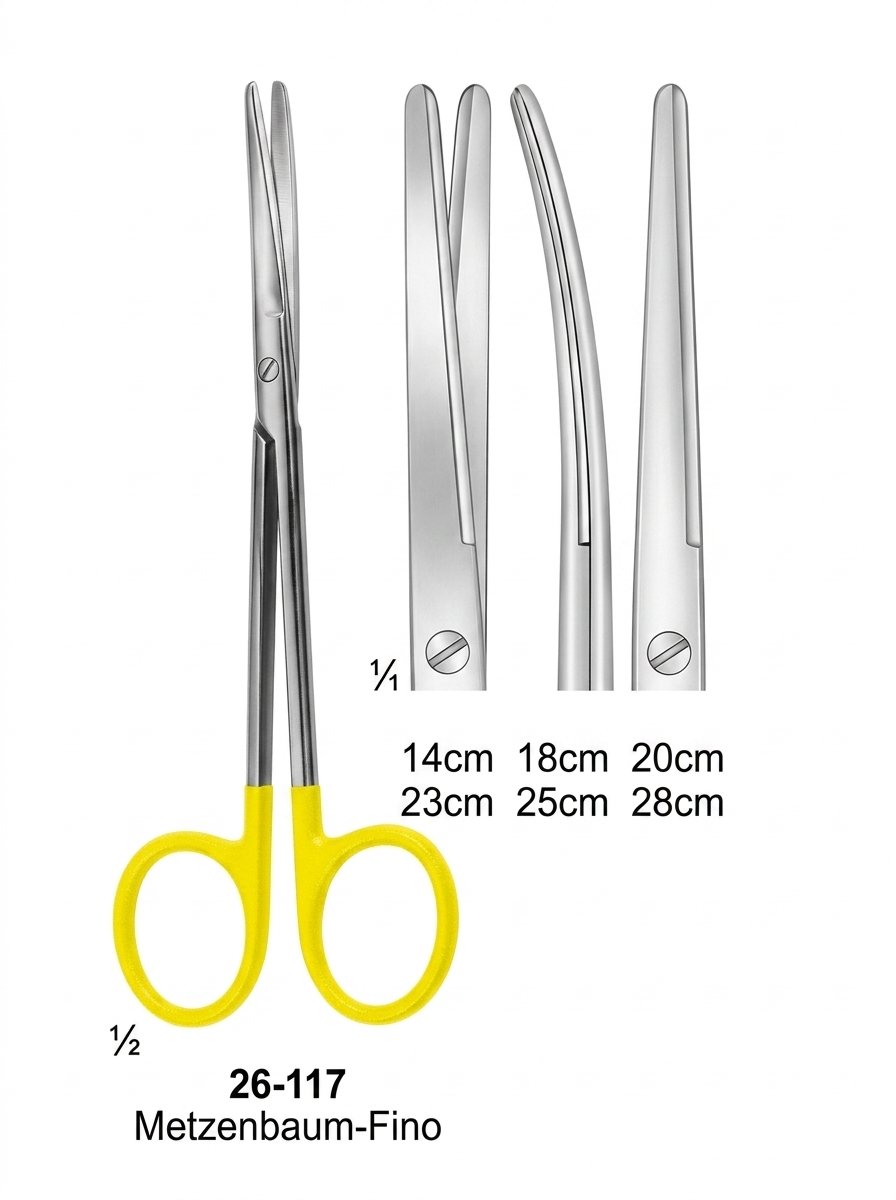 Sirgikal 26-117 Metzenbaum Fino Scissors with Tungsten Carbide Inserts