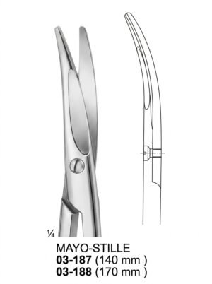 Sirgikal 03-187-03-188 MAYO STILLE 03 187 140 mm 03 188 170 mm Dissecting Scissors